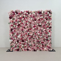 Muro de Flores Artificiales de Seda para Bodas, Fondo de Boda Moderno, Muro Floral 3D Rectangular, Arreglos Decorativos para Tiendas, Escaparates de Centros Comerciales