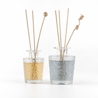Bouteille d'arôme en verre texturé minimaliste, ronde, 100 ml, 150 ml, vide, pour diffuseur à bâtonnets, sans bouchon