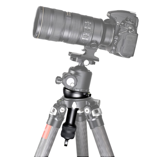 T6061 Grade Aluminum Level Bubble Tripod Head 75mm Universal Bowl Adapter with Hook