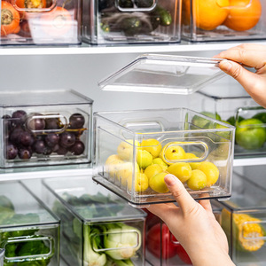 <b>Refrigerator</b> Storage Box Rectangle With Handle Food Grade For Fruit Vegetable Egg Organizing - Product Image 1