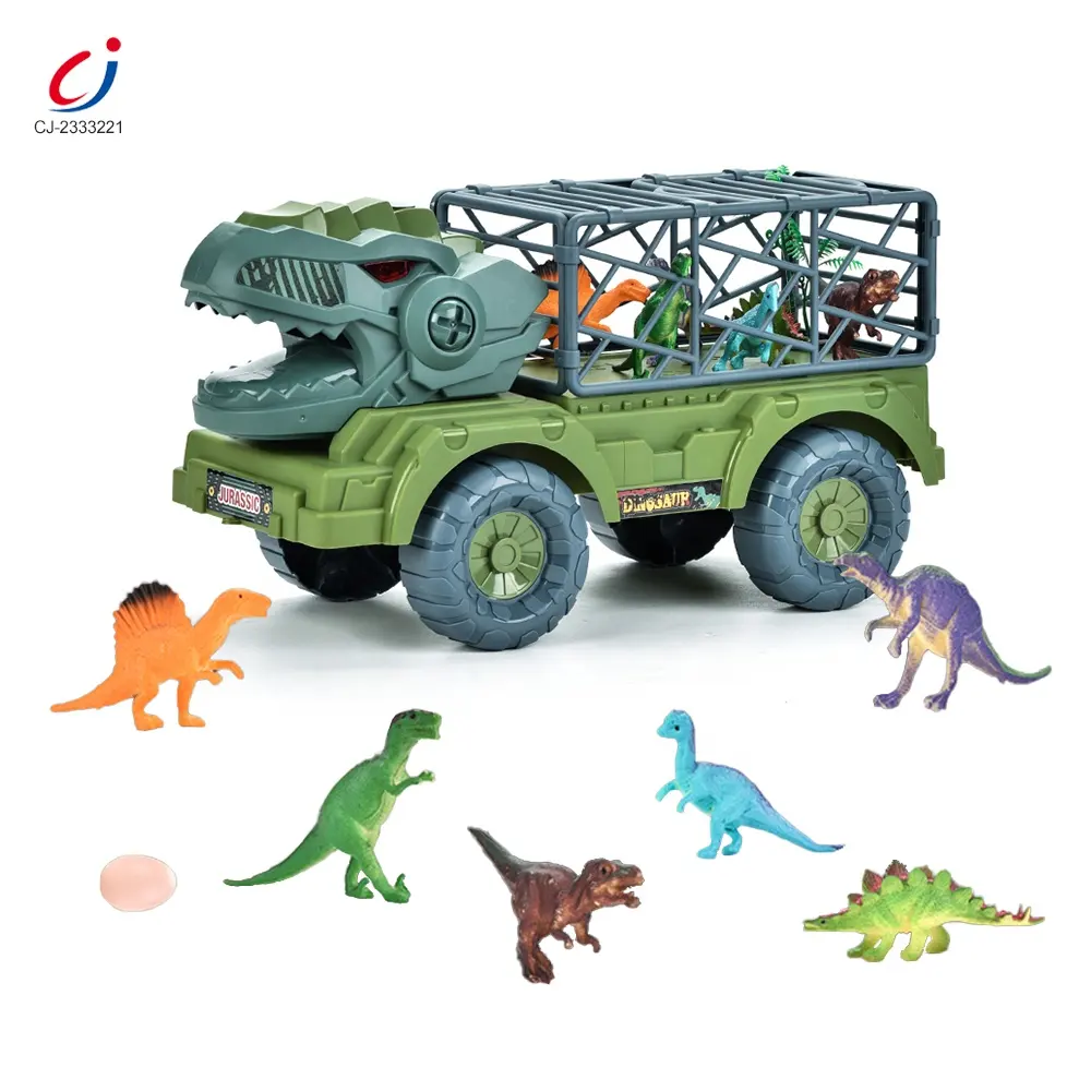 Wholesale Juguetes Para Los Ninos Spray Transport Carrier Plastic Monster Friction Vehicle Toys Pull Line New Dinosaur Truck