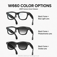 Lunettes Intelligentes IA Tendance avec Caméra 20MP, Enregistrement Vidéo 4K, Réduction de Bruit ENC, Appel Bluetooth et Assistant de Traduction IA en Temps Réel W660