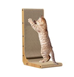 Novo Design L Forma Wall Mounted <span class=keywords><strong>Cat</strong></span> <span class=keywords><strong>Scratch</strong></span> Pad Com Papelão Para Gatos Indoor <span class=keywords><strong>Scratch</strong></span> Toy - Product Image 1