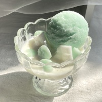 Petit ours Biscuit crème glacée bougie parfumée pour cadeau d'anniversaire créatif: ours aux yeux bandés Dessert crème glacée tasse bougie
