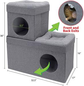 Grande grotte à Cube empilable, maison pliable pour chats, lits pour chats d'intérieur respirants - Product Image 6