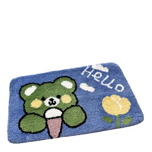Alfombra de baño con dibujos de osos, rectangular, de fibra de poliéster, absorbente, antideslizante, para el hogar, baño, dormitorio, entrada - Product Image 1