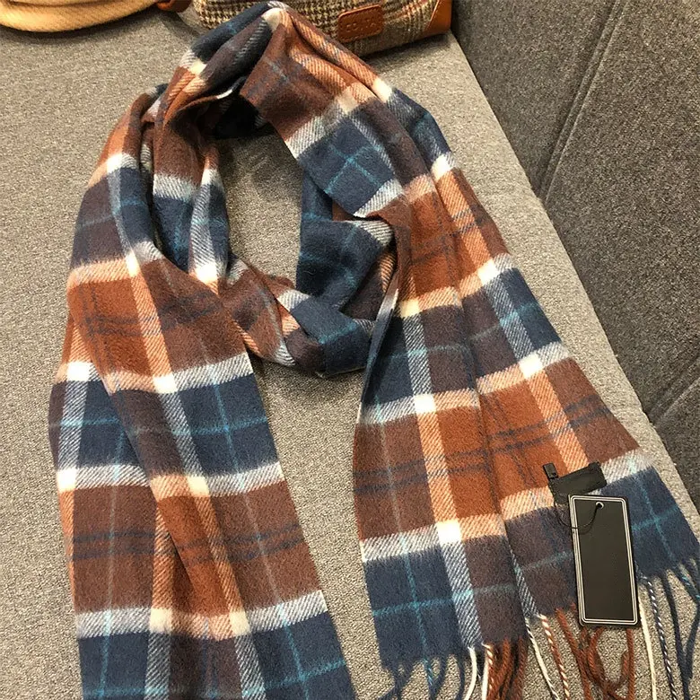 Blanket Winter Plain Scarves Anti Static Checked Scarves Acrylic Wool Pashmina Lady Women 100% Cashmere Scarf