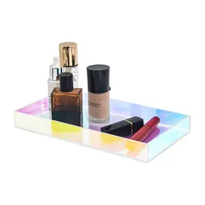Rainbow Acrylic Vanity Drawer Organizer Colorful Makeup Tray Makeup cosmetic storage box Organizer makeup organizer acrylic
