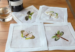 Servilletas de Cóctel de Lino Flutter & Fly – Servilletas Reutilizables 100% Lino Natural, Diseño Original Inspirado en la Naturaleza - Product Image 3