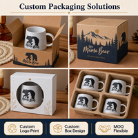 Tasse à café en céramique avec motif d'ours personnalisé, en grès, sérigraphiée, pour mère Produits en vrac