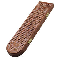 Hölzernes Klappbares Cribbage-Brettspiel-Set 3-Spuriges Klassisches Cribbage-Set mit Spielfiguren und Spielkarten für Erwachsene Familienfeiern