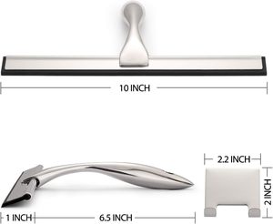 Factory Price Luxury Modern Stainless Steel Window Squeegee Eco-Friendly Zinc+Silicone Wiper Blade Suction Cup Hook Kitchen - Product Image 2