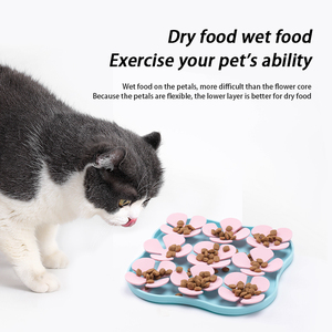 Assiette à friandises en forme de pétale de fleur pour animaux de compagnie, mangeoire lente en silicone écologique pour petits animaux, tapis à lécher pour chien, tapis alimentaire antidérapant, tapis pour animaux de compagnie - Product Image 4