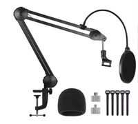 XTUGA Y-40A PLUS Support de bras de microphone de Studio professionnel Suspension réglable Ciseaux Support de bureau Filtre Micro Clip Métal
