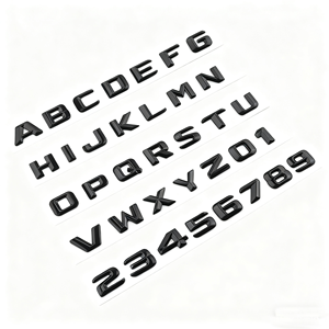 Venta al por mayor de placas de matrícula de coche de plástico ABS negro brillante 3D letra y número - Product Image 1