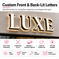 Lettres en relief lumineuses pour extérieur, personnalisées, en acrylique 3D, avec éclairage LED, pour magasin de détail, salon, bar, décoration murale de marque