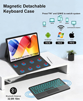 Casing Keyboard Trackpad Lepas Pasang untuk Redmi Pad 2 Pro 12.1'' 2025, Smart Touchpad Nirkabel, Tempat Pena, Penutup Tablet