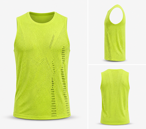 Camiseta sin mangas para maratón, chaleco de running personalizado, chaleco transpirable sin costuras para gimnasio, camiseta de baloncesto, camiseta de punto para carrera, camiseta sin mangas para hombre - Product Image 3