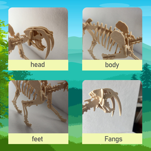 Einzigartiges 3D-Puzzle für Säbelzahn <span class=keywords><strong>tiger</strong></span> für Kinder, lustige DIY-Montage, steigert die Kreativität - Product Image 2