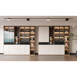 Meuble de bar à vin en bois de luxe pour la maison avec vitrine, bar à vin antique moderne, meuble de salon - Product Image 2