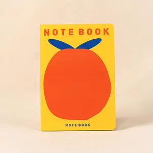 School Supplies Wholesale Big Orange Kawaii Saddle /Sewn Stitching Custom Soft Cover Notebook Ins Subjects Exercise Notebook