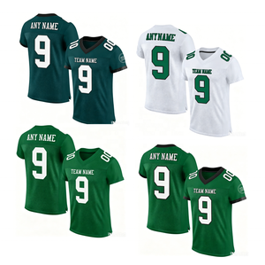 Maillots de football américains personnalisés avec nom brodé – Vente en gros pour 32 équipes – Maillots bleus pour jeunes joueurs - Product Image 5