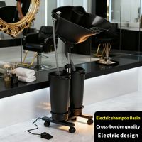 Bac à shampoing électrique portable, évier mobile pour le lavage des cheveux, roues pivotantes, pédale, seau de stockage d'eau, utilisation à domicile ou en salon de beauté