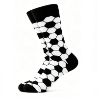 Chaussettes de sport respirantes pour hommes, imprimées sur mesure, avec motif graphique de football sur toute la surface, pour l'entraînement de football d'automne et les tenues décontractées