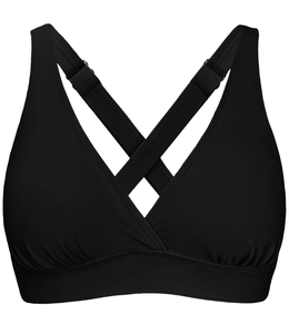 Sujetadores deportivos de yoga y gimnasio de talla grande, de dos piezas, con diseño sencillo, tirantes cruzados en la parte delantera y almohadillas extraíbles, de alto soporte. - Product Image 1