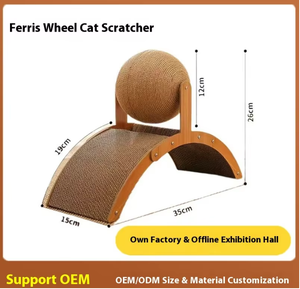 OEM ruota panoramica gatto graffiare palla resistente all'usura e Anti-scheggiatura gatto temperino auto-intrattenimento gatto giocattolo - Product Image 4