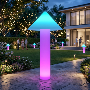 Lampe de sol en forme de champignon contemporaine et lumineuse pour la décoration du jardin et de la pelouse avec lumière blanc chaud - Product Image 2