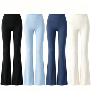High Waist Flare <b>Yoga</b> <b>Pants</b> <b>with</b> <b>Pocket</b>, Butt Lifting Tummy Control Leggings, 4 Colors - Product Image 2