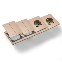 Interruptores y Enchufes de Pared WESA Ultrafinos con Botón Pulsador EU de 1/2/3 Vías con Enchufe USB Tipo C, Combinación Libre, Diseño Moderno de Lujo