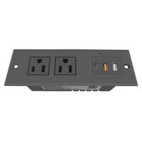Hızlı Şarjlı Prizli Masaüstü Adaptörü, 2 ABD Prizi, 1 USB-C, 2 USB-A Girişi, 125V 12A, Masa Üstü Kullanım İçin Uygun