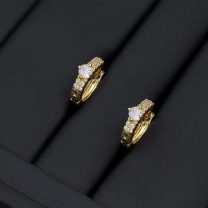 ต่างหูห่วงทองชุบ 24K คุณภาพสูง JXX ดีไซน์ทันสมัย ประดับเพชรซิร์คอน ของขวัญสุดเพอร์เฟกต์สำหรับผู้หญิง - Product Image 3