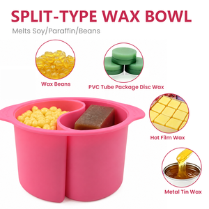 Chauffe-<span class=keywords><strong>cire</strong></span> en silicone à double compartiment, cylindrique, qualité alimentaire, facile à nettoyer, portable, pour visage et corps, logo personnalisable, OEM ODM - Product Image 3