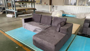 ATUNUS Nordic Apartment Living Room Modular Corduroy Lounge Recliner <strong>Sofa</strong> <strong>Bed</strong> with High Density Sponge <strong>Black</strong> Single Seat - Product Image 2