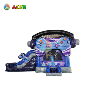 Casa Gonfiabile a Tema <span class=keywords><strong>Gaming</strong></span> con Scivolo, Castello Gonfiabile di Grado Commerciale per Parchi Divertimento ed Eventi - Product Image 1