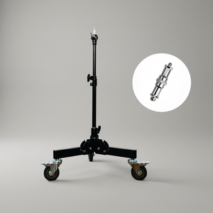 Support d'éclairage métallique robuste de 80 cm, trépied réglable en hauteur avec roues pour studio photo, tournage vidéo et support en direct - Product Image 1
