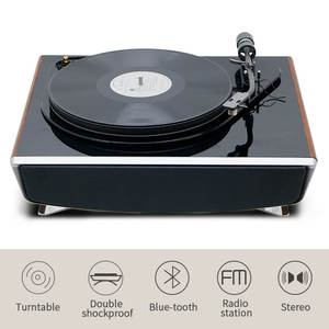 Новый дизайн Hi-Fi проигрыватель виниловых пластинок LP с bluetooth FM-радио и встроенным стереодинамиком - Product Image 3