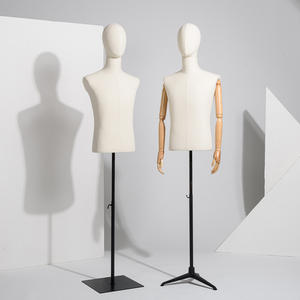 Toptan manken <span class=keywords><strong>Torso</strong></span> ahşap kol manken Stand standı yarım vücut kumaş manken erkek elbise formu kukla - Product Image 4