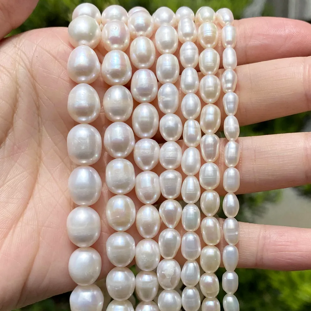 4-5mm 5-6mm 6-7mm 7-8mm 8-9mm 9-10mm 10-11mm High Quality AA Rice Shape Natural Freshwater Pearl Beads For Jewelry Making DIY