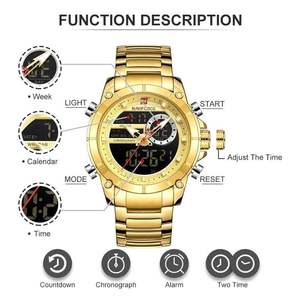 Montre pour homme NAVIFORCE 9163, marque haut de gamme, or, quartz, analogique, LED, sport, nouvelle montre sport pour homme - Product Image 6