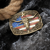 Boucle de ceinture en alliage de zinc 40 mm, motif tête de taureau occidentale en relief 3D, pour ceintures en cuir de cowboy et cowgirl, logo personnalisé, usine OEM