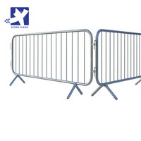Barrière de contrôle de la foule temporaire galvanisée d'occasion pour la circulation routière, avec cadre en PVC/acier inoxydable et panneau de clôture grillagé enduit