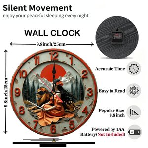 Round Wooden Wall <b>Clock</b> 25x25Cm Quiet <b>Movement</b> Cafe Shop Decor Commercial Space Wall <b>Clock</b> - Product Image 3