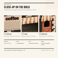 Maison pour chat style café, avec plateau à gratter en carton et abri inférieur pour chats d'intérieur, vente en gros, directement de l'usine