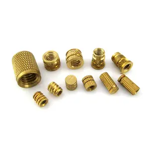 Factory Supplier Round Shape Brass Knurled Threaded M6 Insert Nut Brass Threaded Inserts