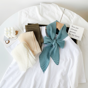 Sciarpa estiva Mini collo UV protezione primavera sottile plissettata semplice velo da sole per ragazze - Product Image 1