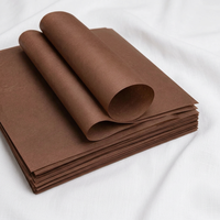 Papier de soie marron chocolat de qualité supérieure, doux, 17 g/m², à motifs floraux, pour emballage cadeau et bougies